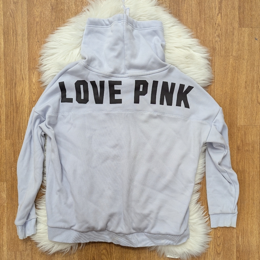 PINK Victoria's Secret Plush Lined Funnel Neck Hoodie Purple